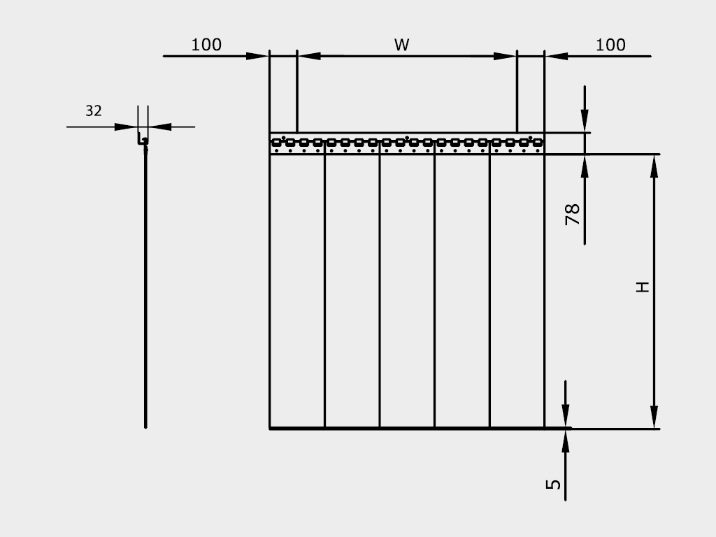 Установка полосовой пленочной завесы производится внакладку на проем.